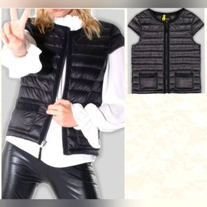 New Cotes of London Mayfair Noir Vest Down Quilted Nylon Crystals Black 2XL